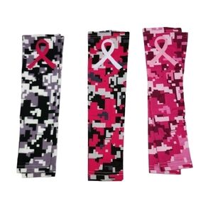 Camo Breast Cancer Awareness Athletic Sleeves 3 Pack Adult Medium Grey Pink